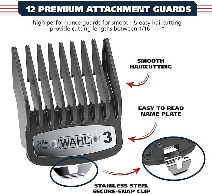 Wahl USA Pro Ultra Quiet High Torque Corded Hair Clipper for Ultra Quiet Operation and Cooler Operating Temperatures, Metal Housing with Bonus Hair Clipping Guard Caddy - Model 3000097 - Image 6