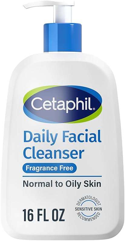 Cetaphil Face Wash, Daily Facial Cleanser for Sensitive, Combination to Oily Skin, 16 Oz, Fragrance Free, Gentle Foaming, Soap Free, Hypoallergenic - Image 1