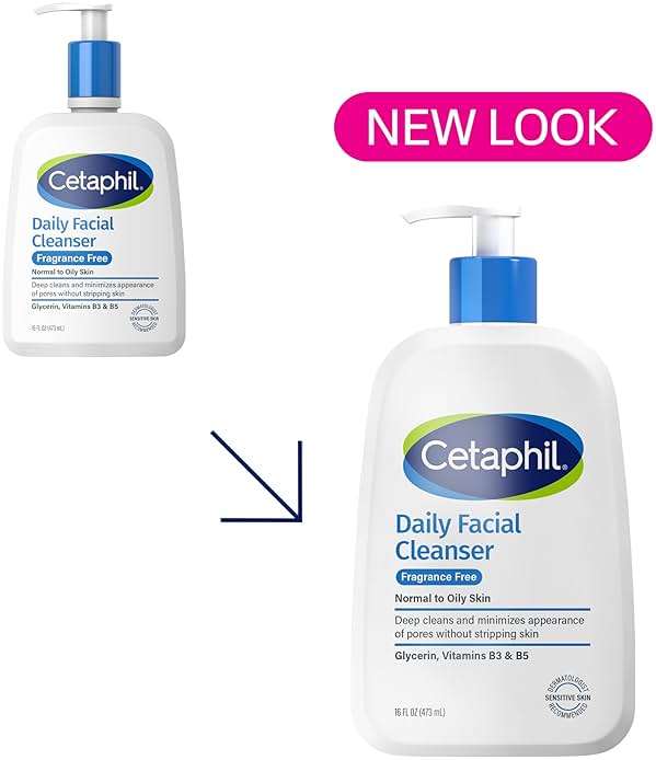 Cetaphil Face Wash, Daily Facial Cleanser for Sensitive, Combination to Oily Skin, 16 Oz, Fragrance Free, Gentle Foaming, Soap Free, Hypoallergenic - Image 3