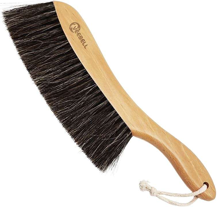 Horse Hair Brush Hand Broom Dusting Brush for Home Cleaning, Wood Handle Soft Brush Duster for Counter Furniture, Bed, Bench Fireplace,Car, Shop Brush Cleaning 14" Long - Image 1