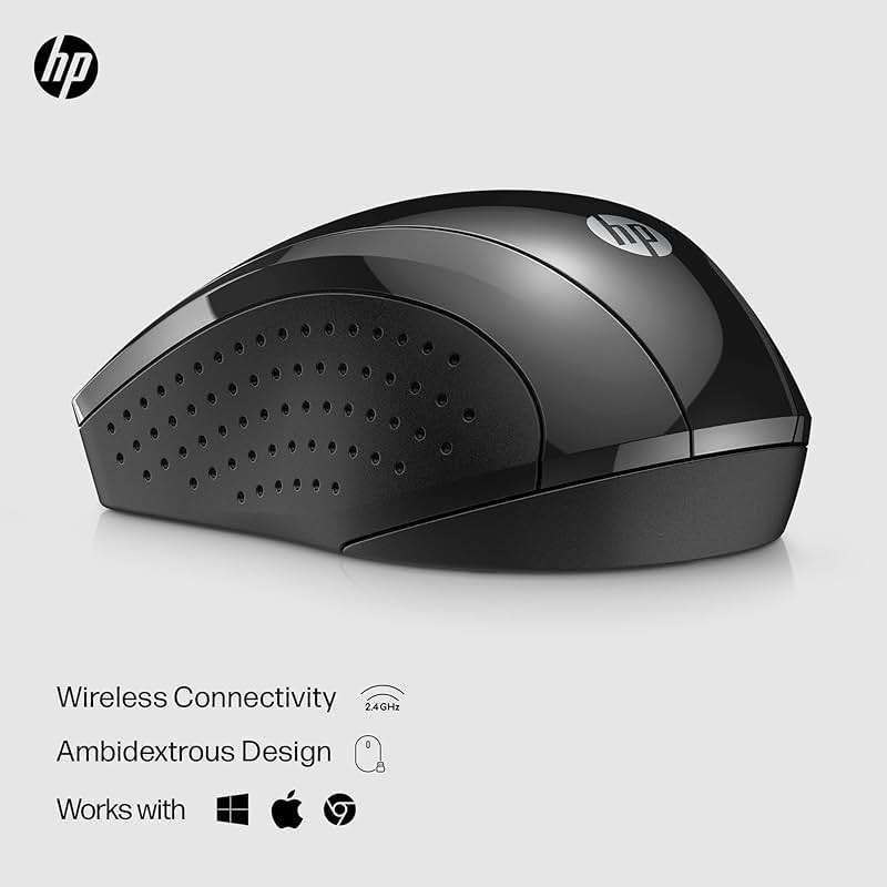HP X3000 G3 Wireless Mouse - Black, 15-Month Battery, Side Grips for Control, Travel-Friendly, Blue LED, Powerful 1600 DPI Optical Sensor, Compatible with Wins PC/Laptop, Mac, Chromebook (683N7AA) - Image 2