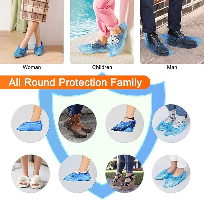 Blemoacha 100 Pcs Disposable Shoe Covers,Waterproof Shoe Boot Indoors,Recyclable Sanitary Shoes Cover Durable,Fit Most Sizes,Suit for House, Office,Open Day, Blue - Image 5