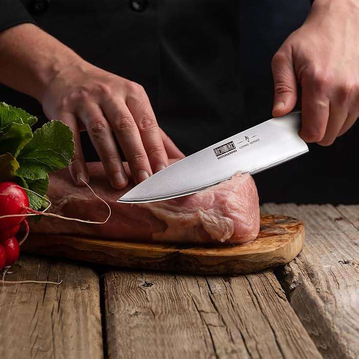 HOSHANHO Kitchen Knife in Japanese High Carbon Steel, Professional High-Class Chef's Knife 8 inch, Non-slip Ultra Sharp Cooking Knives with Ergonomic Handle - Image 2