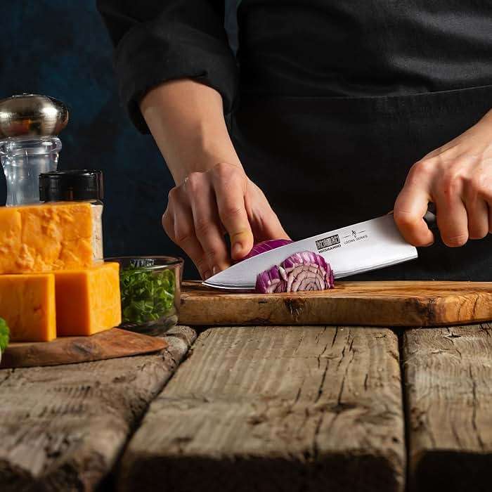 HOSHANHO Kitchen Knife in Japanese High Carbon Steel, Professional High-Class Chef's Knife 8 inch, Non-slip Ultra Sharp Cooking Knives with Ergonomic Handle - Image 7