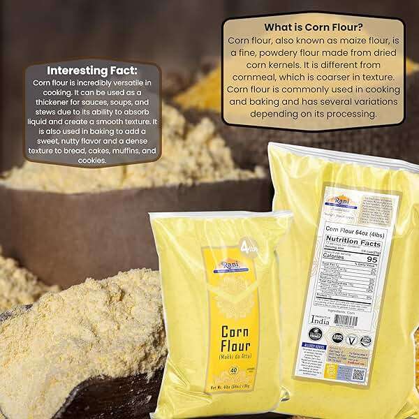 Rani Corn Flour (Makki ka Atta) 64oz (4lbs) 1.81kg Bulk ~ All Natural | Vegan | Gluten Friendly | NON-GMO | Indian Origin - Image 4