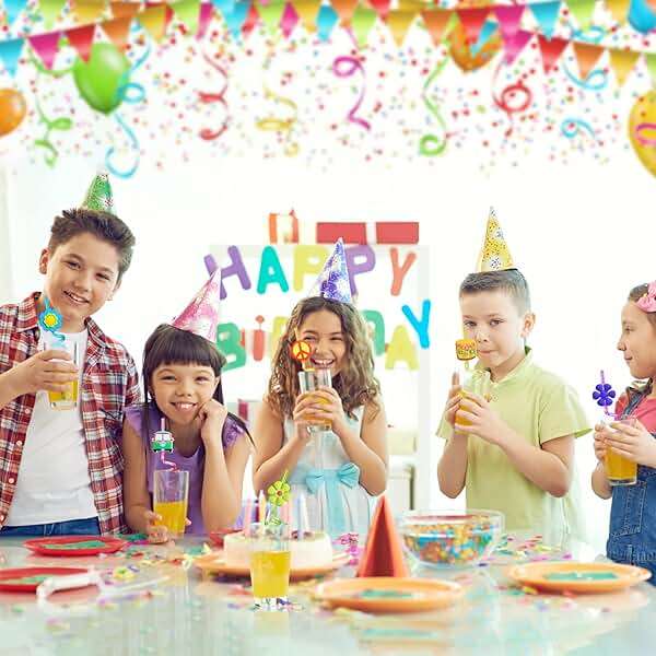 24 60's Hippie Theme Party Favors Retro Flower Cutouts Peace Drinking Straws for 60s Groovy Party Supplies Tie Dye Birthday Party Supplies with 2 PCS Straws Cleaning Brush - Image 8