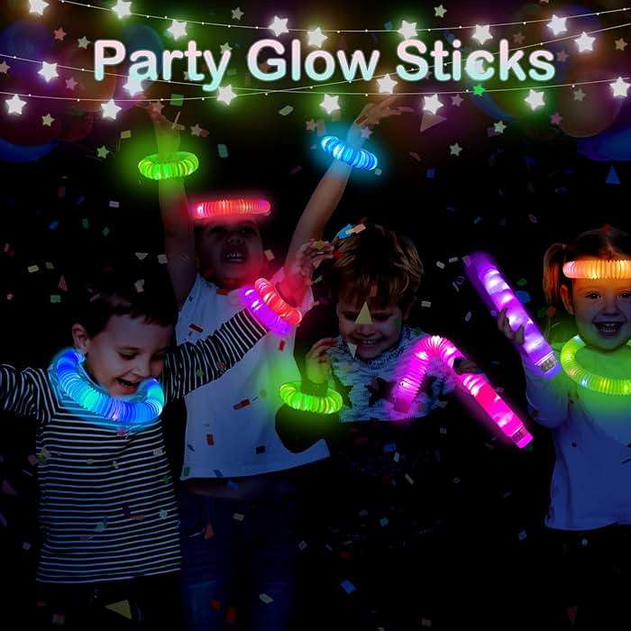 Glow Sticks 4th of July Party Favors for Kids 12-96 PCS,Glow in Dark Party Supplies for Toddlers,Light Up Neon Necklace Bracelet Accessories Decoration for Boys Girls,Fun for Birthday Dance Camp Care - Image 2