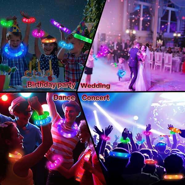 Glow Sticks 4th of July Party Favors for Kids 12-96 PCS,Glow in Dark Party Supplies for Toddlers,Light Up Neon Necklace Bracelet Accessories Decoration for Boys Girls,Fun for Birthday Dance Camp Care - Image 6