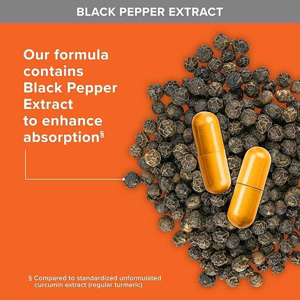 Qunol Turmeric Curcumin with Black Pepper & Ginger, 2400mg Turmeric Extract with 95% Curcuminoids, Extra Strength Supplement, Enhanced Absorption, Joint Support Supplement, 105 Count - Image 9