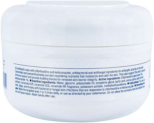 CeraSoothe CHX+KET Antiseptic Wipes for Dogs, Cats & Horses – Chlorhexidine 2% & Ketoconazole 1% for Skin & Coat Cleansing, 30 count - Image 2