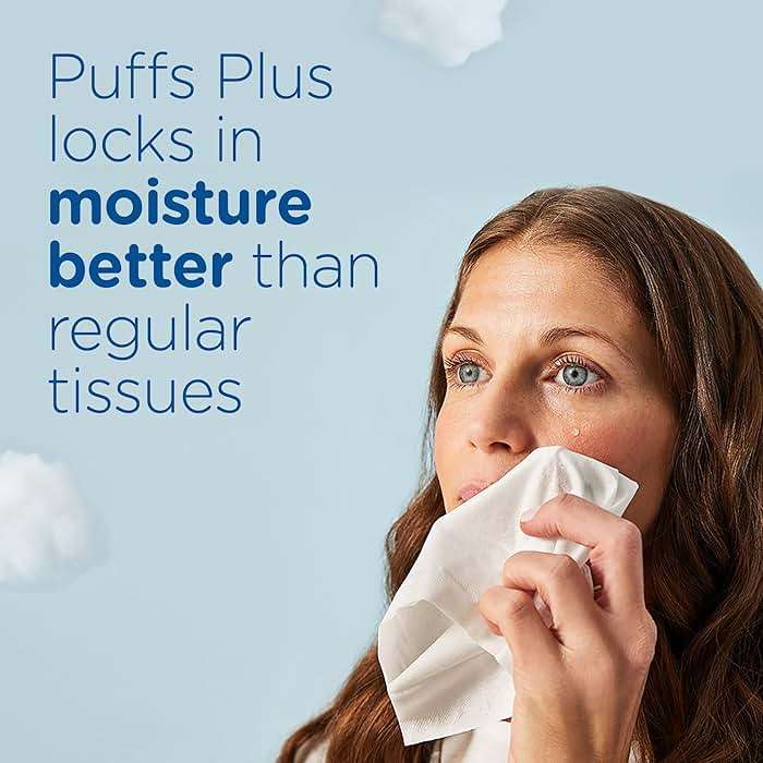Puffs Facial Tissues Plus Lotion, 8 Family Rectangle Boxes, 124 Facial Tissues per Box, Allergies and Colds (Packaging May Vary) - Image 5