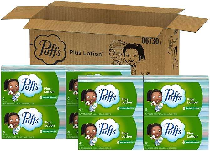 Puffs Facial Tissues Plus Lotion, 8 Family Rectangle Boxes, 124 Facial Tissues per Box, Allergies and Colds (Packaging May Vary) - Image 10
