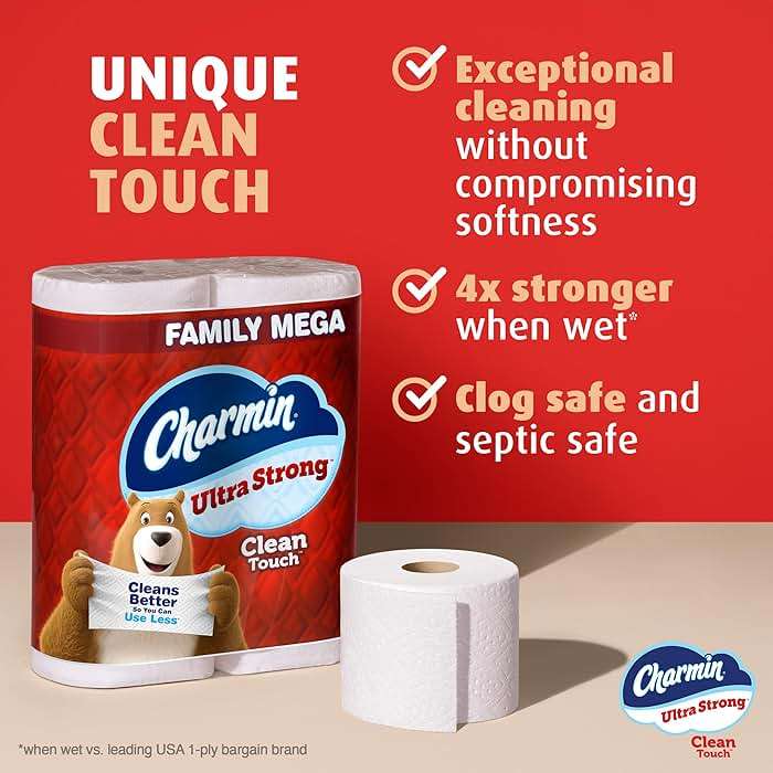 Charmin Ultra Strong Clean Touch Toilet Paper, 24 Family Mega Rolls = 120 Regular Rolls - Image 2