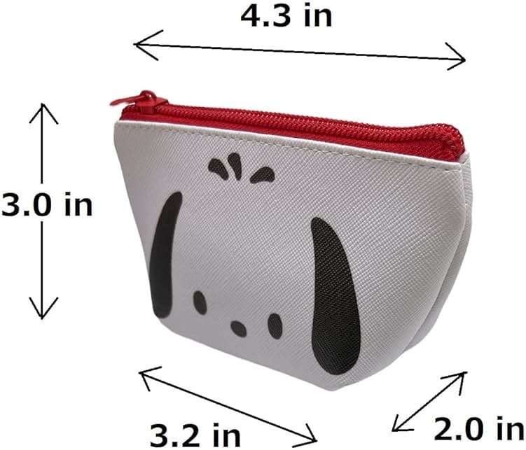 Sanrio Pochacco Face Boat Type Cosmetics Small Pouch Bag 4.3 in (W) × 3 in (H) × 2 in (D) - Image 3
