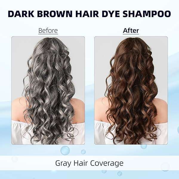 Ivnil Dark Brown Hair Dye Shampoo 3 in 1 Hair Color for Women/Men for Grey Coverage Champu Para Canas Mujer - Image 2