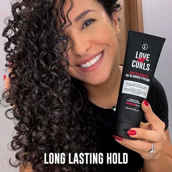 Love Ur Curls Irish Sea Moss Hair Gel, Medium Hold Hair Styling Curling Gel for Defined Curly Hair, Waves & Coils, Vegan, Cruelty Free, 236mL - Image 5