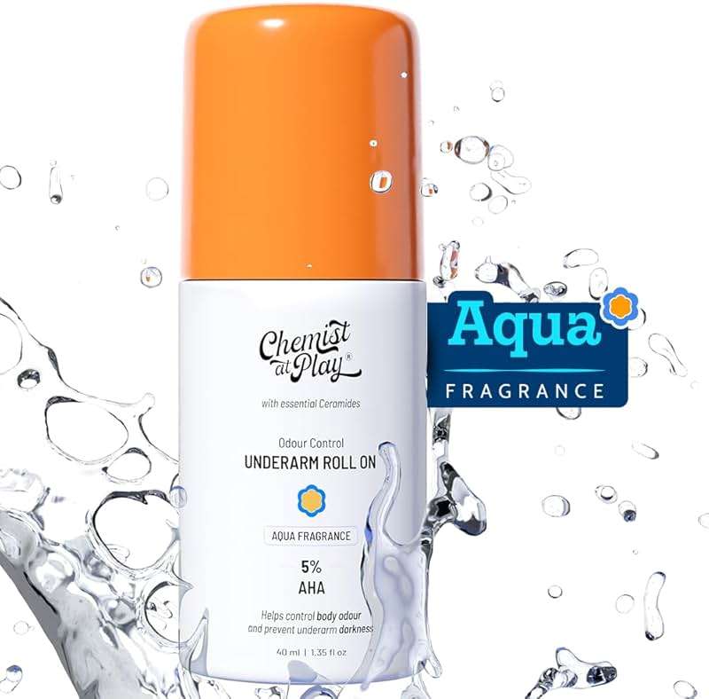 Chemist at Play UnderArm Roll-On with 5% AHA| Lactic & Mandelic Acid|Prevents Odour, Brightens Skin & Exfoliates Underarm | For Sensitive Skin | Aqua Fragrance | Alcohol & Aluminium Free | 1.35 fl oz - Image 2