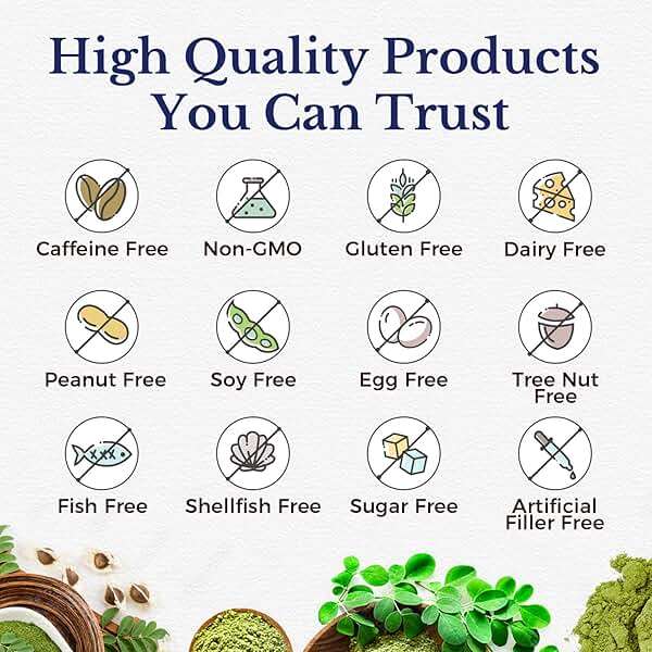 Vitalitown Moringa Capsules, Pure Moringa Oleifera Leaves, No Sticks, No Caffeine, Energy, Immune, 90 Capsules - Image 7