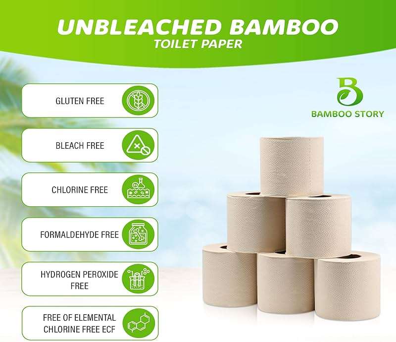 Bamboo Story, Bamboo Toilet Paper Unbleached, 24 Rolls, 3 Ply and 300 Sheets Bamboo Toilet Tissue - FSC Certified, Biodegradable, Chemical Free, Plastic Free, BPA Free, Septic Safe Toilet Paper - Image 3