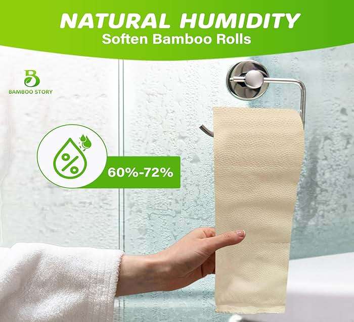Bamboo Story, Bamboo Toilet Paper Unbleached, 24 Rolls, 3 Ply and 300 Sheets Bamboo Toilet Tissue - FSC Certified, Biodegradable, Chemical Free, Plastic Free, BPA Free, Septic Safe Toilet Paper - Image 7
