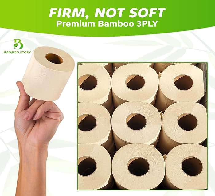 Bamboo Story, Bamboo Toilet Paper Unbleached, 24 Rolls, 3 Ply and 300 Sheets Bamboo Toilet Tissue - FSC Certified, Biodegradable, Chemical Free, Plastic Free, BPA Free, Septic Safe Toilet Paper - Image 8