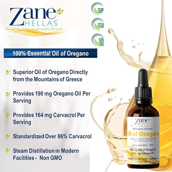 Zane Hellas 190 mg Oregano Oil-164 mg Carvacrol per Serving-4 Drops Daily. 100% Greek Undiluted Oil of Oregano. 86%-90% Min Carvacrol. Probably The Best Oregano Oil in The World. 1 fl. oz.- 30ml - Image 8