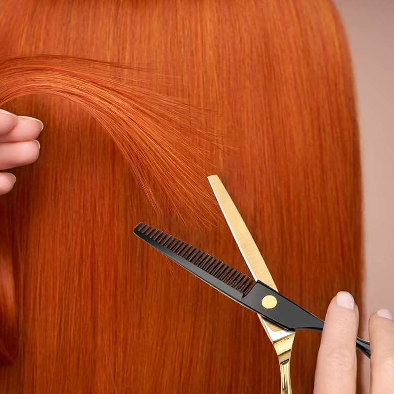 Professional Black Gold Hairdressing Scissors Hair Cutting Sets Salon Multifunctional Straight Shears Teeth Scissors Thinning Shears blending shears Tools for Mother Father's Gift - Image 6