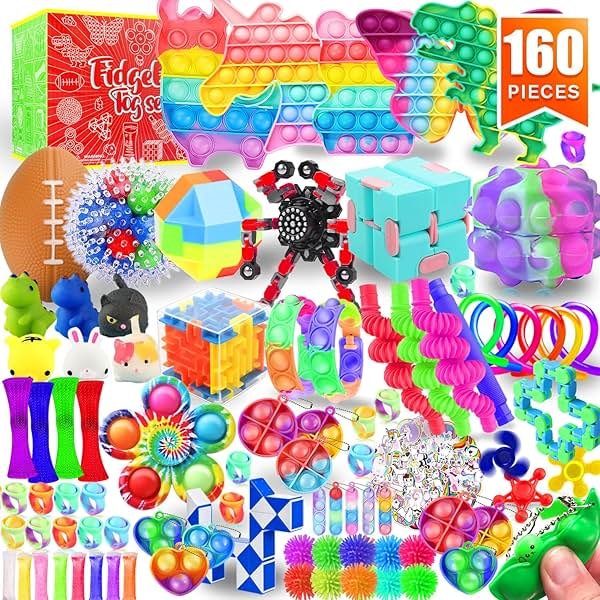 Fidget Toys, 120 Pack Party Favors for Kids 8-12 4-8, Sensory Toy for Autism Autistic Anxiety Children Boys Girls, Classroom Treasure Box Prizes Pinata Stocking Stuffers Gifts Carnival ADHD - Product Image