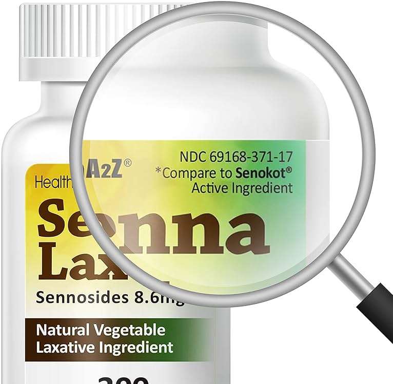 HealthA2Z® Senna Laxative | 300 Count | Sennosides 8.6mg | Natural Vegetable | Laxative Ingredients | Overnight Relief | Bowel Movement | Relief from Constipation - Image 2