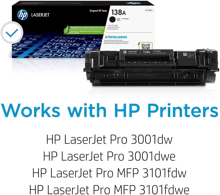 HP 138A Black Toner Cartridge | Works with HP LaserJet Pro 3001 Series, HP LaserJet Pro MFP 3101 Series | W1380A - Image 2