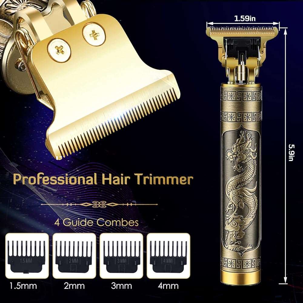 PXLISIE Professional Cordless Hair Trimmer, T-Blade Clippers for Men, Zero Gapped Rechargeable Beard Trimmer, Hair Cutting Kit With Guide Combs, Ear Spoon Tool Set - Image 3