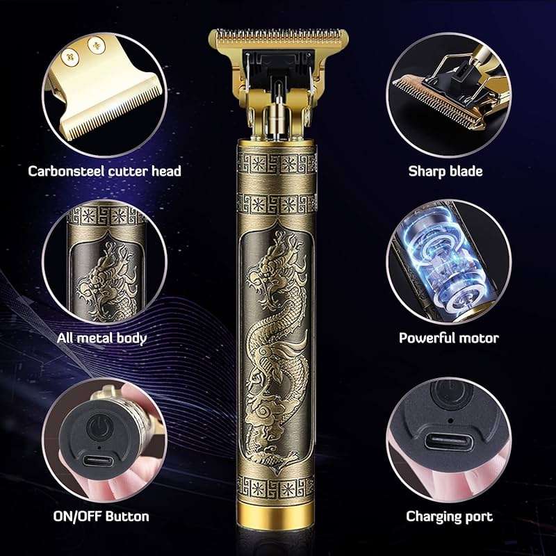 PXLISIE Professional Cordless Hair Trimmer, T-Blade Clippers for Men, Zero Gapped Rechargeable Beard Trimmer, Hair Cutting Kit With Guide Combs, Ear Spoon Tool Set - Image 5