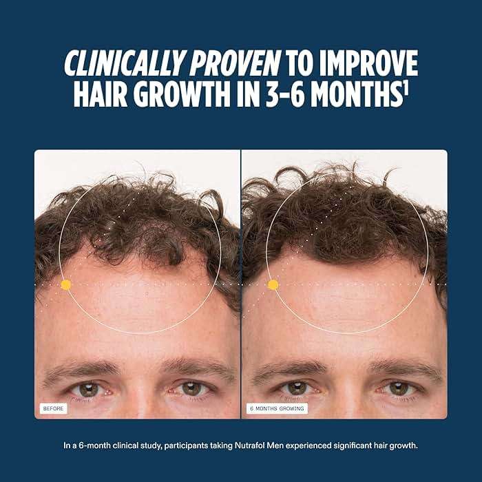 Nutrafol Men's Hair Growth Supplements, Clinically Tested for Visibly Thicker Hair and Scalp Coverage, Dermatologist Recommended - 2 Month Supply, 2 Refill Pouches - Image 4