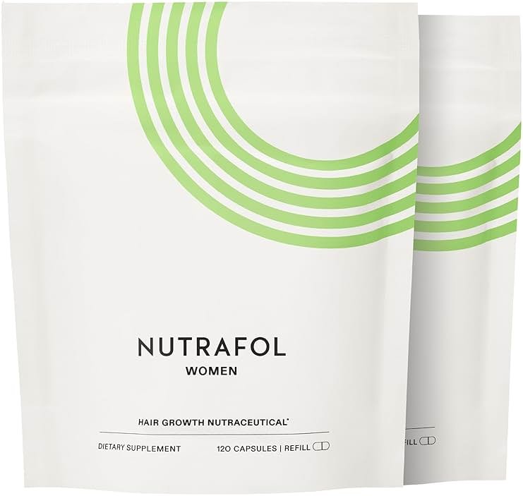 Nutrafol Women's Hair Growth Supplements, Ages 18-44, Clinically Proven for Visibly Thicker and Stronger Hair in 3-6 Months, Dermatologist Recommended - 2 Month Supply, 2 Refill Pouches - Product Image
