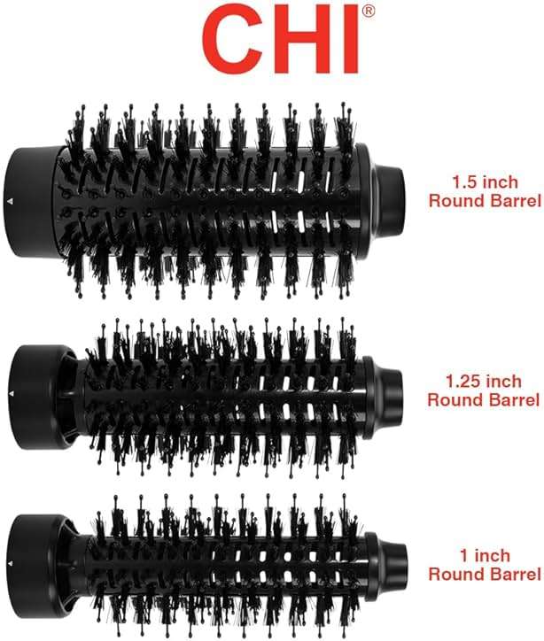 CHI 3-in-1 Round Blowout Brush, Hair Dryer Brush for Smooth, Frizz-Free Hair, 3 Interchangeable Brush Heads & Adjustable Heat Settings - Image 2