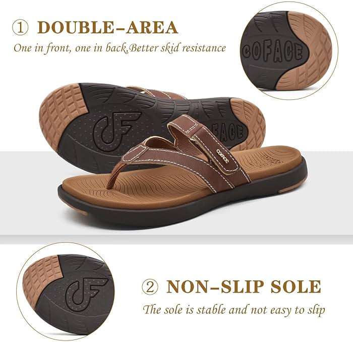 COFACE Womens Fashion Orthotic Flip Flops Ladies Slip On Lightweight Athletic Yoga Mat Cushion Thong Sandals With Comfortable Plantar Fasciitis Arch Support - Image 6