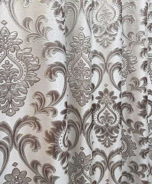 GOHD Samba Star. Jacquard Window Curtain Panel Drape with Attached Fancy Valance and Taffeta Backing. 2pcs Set. Each pc 54" Wide x 90" Drop with 18" Valance. (Sand) - Image 7