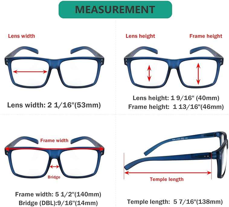 Eyekepper 5-pack Oversized Reading Glasses Square Large Frame Readers for Men and Women +1.50 | Large Frame Reading Glasses in Fun Colors, Clear Lens Ideal for Daily Reading, Durable Readers with Spring Hinges for Comfort - Image 3