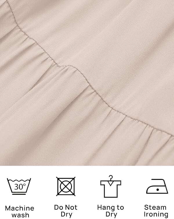 ZESICA Women's 2026 Summer Casual Flutter Short Sleeve Crew Neck Smocked Elastic Waist Tiered Midi Dress - Image 6