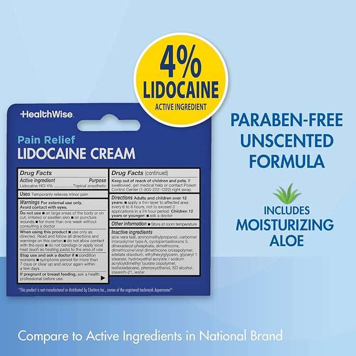 HealthWise Maximum Strength Lidocaine Cream | Numbs Away Pain | Long-Lasting Relief | Non-Greasy | 1.75 Oz - Image 3