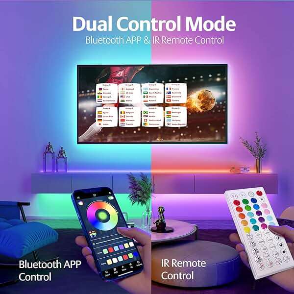 KEELIXIN LED Lights Music Sync RGB LED Strip Lights with APP & Remote Control - Image 3