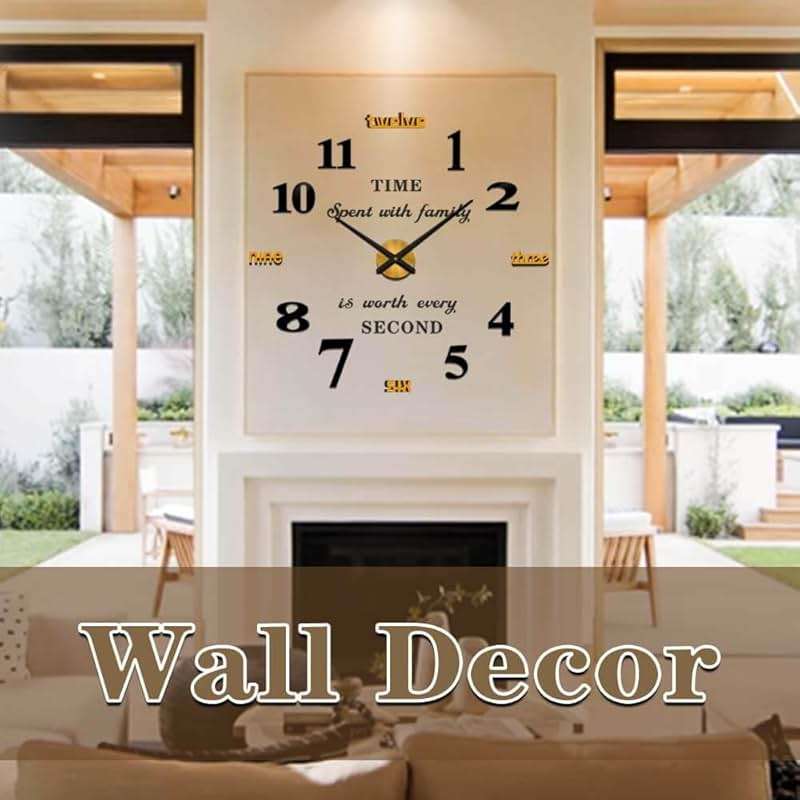 VANGOLD Giant Wall Clock for Living Room Decor, Decorative Wall Clocks Battery Operated (Gold Wall Decor) - Image 3