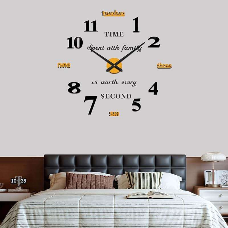 VANGOLD Giant Wall Clock for Living Room Decor, Decorative Wall Clocks Battery Operated (Gold Wall Decor) - Image 7