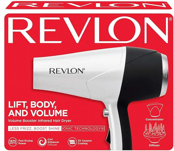 REVLON Volume Booster, Hair Dryer with Curl Enhancing Diffuser | Increase Volume, Decrease Frizz and Damage, Fast Drying, 1875 Watts (White) - Image 7