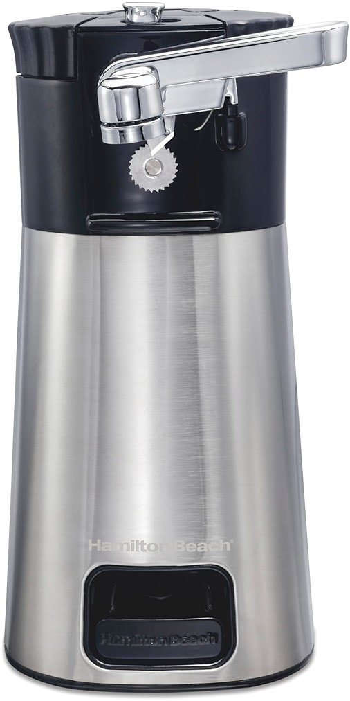 Hamilton Beach OpenStation Electric Automatic Can Opener for Kitchen with Multi Tool and Bottle and Jar Opening Tools, Auto Shutoff, Cord Storage, and Sure Cut Technology, Stainless Steel (76382) - Product Image