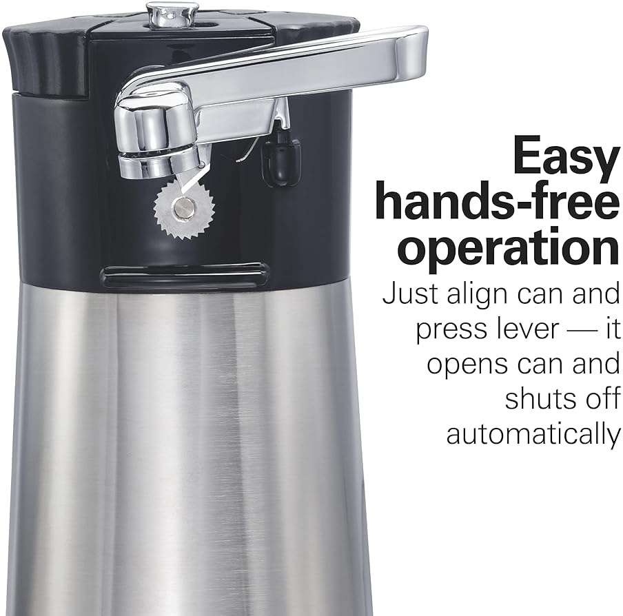Hamilton Beach OpenStation Electric Automatic Can Opener for Kitchen with Multi Tool and Bottle and Jar Opening Tools, Auto Shutoff, Cord Storage, and Sure Cut Technology, Stainless Steel (76382) - Image 6