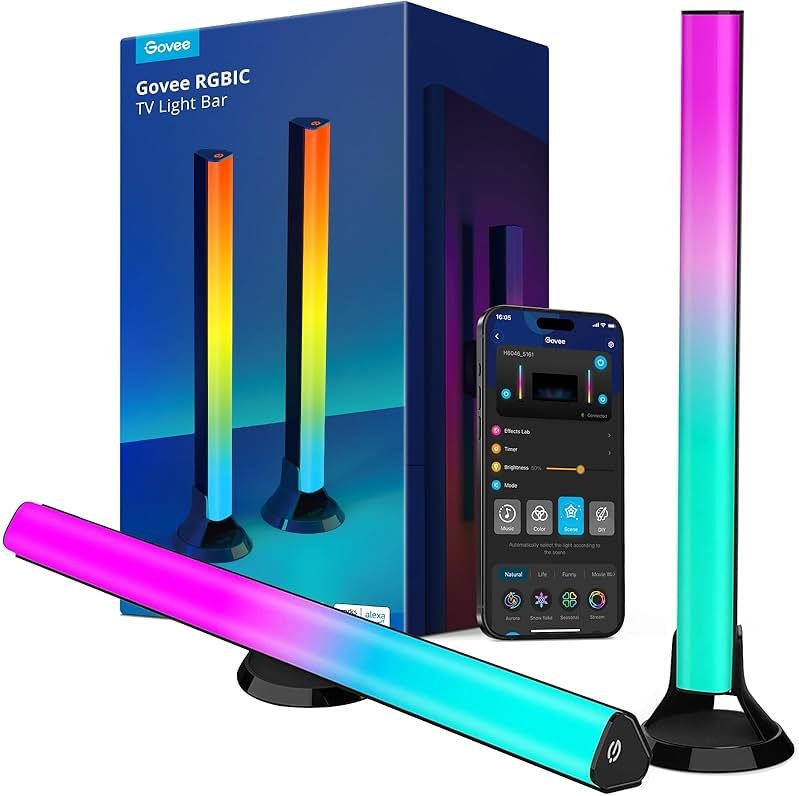 Govee RGBIC Light Bars, 15 Inches WiFi TV Backlight Suitable for 45-70 inch TVs, Smart Light Bars with Multiple Placement Options, Work with Alexa and Google Assistant, Black - Product Image