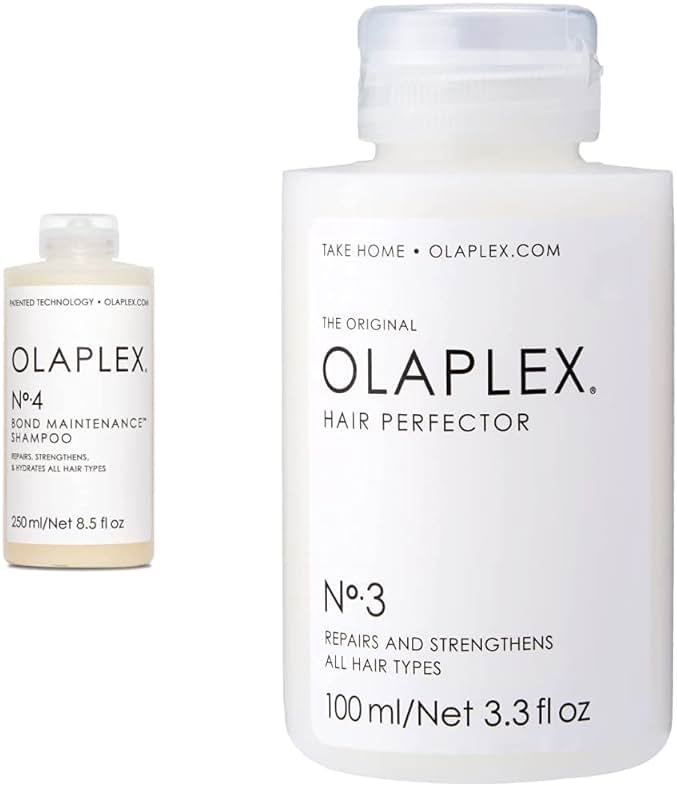 Olaplex No. 3 Hair Perfector Repairing Treatment for Dry Damaged Hair, Repairs & Strengthens + No. 4 Bond Maintenance Shampoo Repairs, Strengthens, & Nourishes, Adds Shine & Leaves Hair Feeling Soft - Product Image
