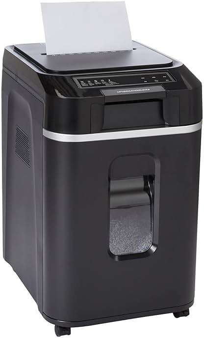 Amazon Basics 200-Sheet Auto Feed Micro Cut Paper Shredder with Pullout Basket, Black - NEW (Previously AmazonCommercial brand) - Image 1