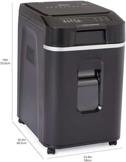 Amazon Basics 200-Sheet Auto Feed Micro Cut Paper Shredder with Pullout Basket, Black - NEW (Previously AmazonCommercial brand) - Image 3